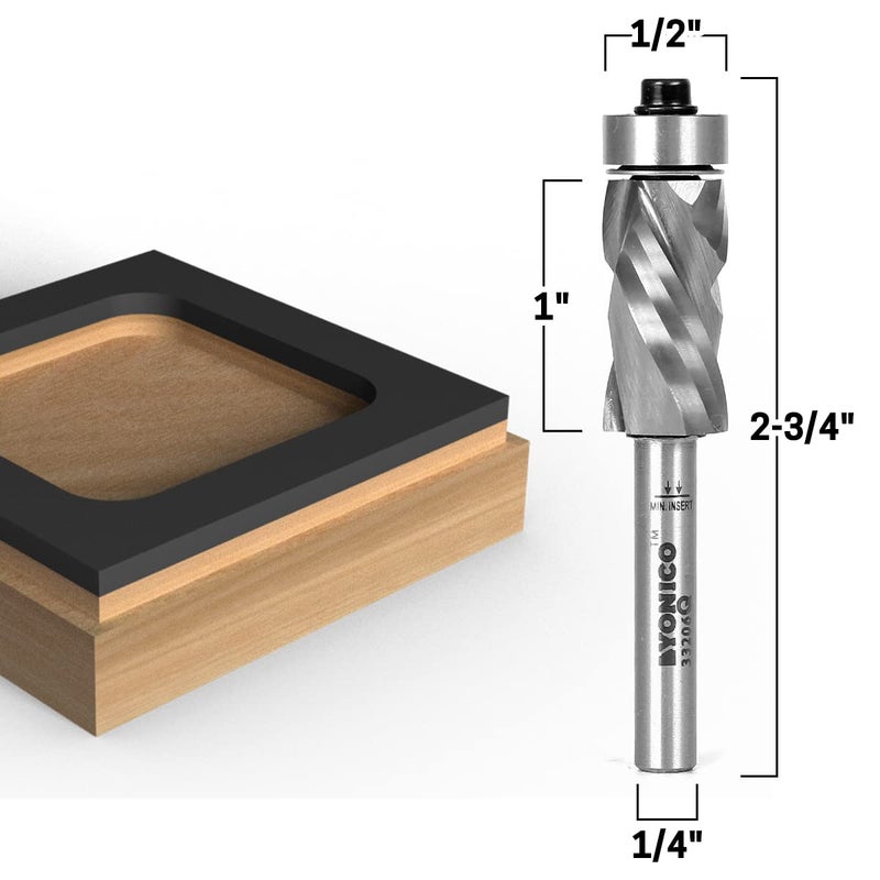 Yonico Flush Trim Router Bits Pattern Bit Compression Ultra-Performance Bottom Bearing 1/4-Inch Shank 33206q - Image 2